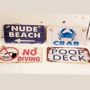 BUNDLE OF SIGNS, Set of Four Beach Signs, Set3